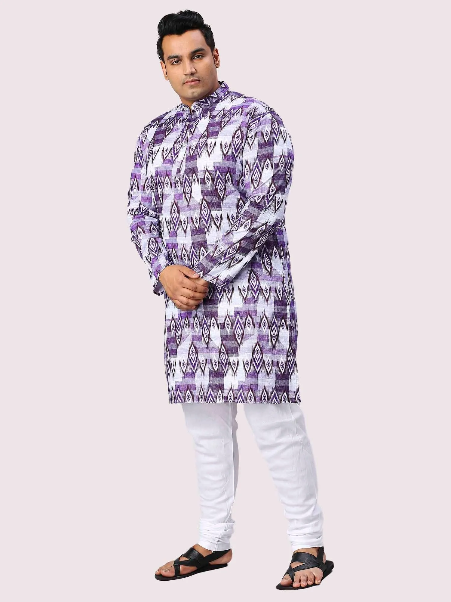 Spun Pearl Digital Printed Men's Plus Size Kurta