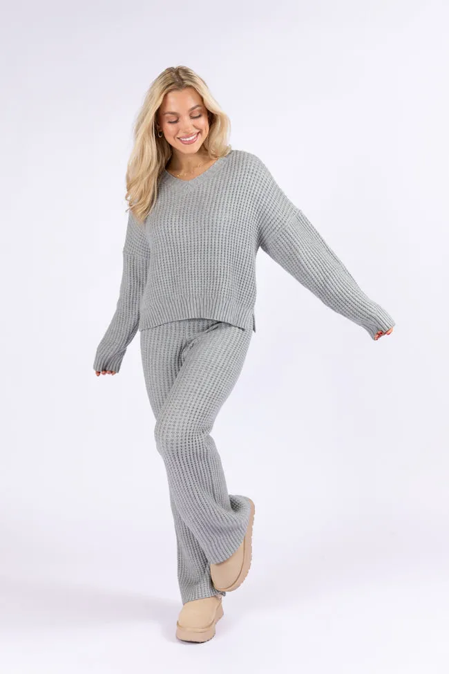 This Is Why Charcoal Thermal Waffle Knit Pullover FINAL SALE