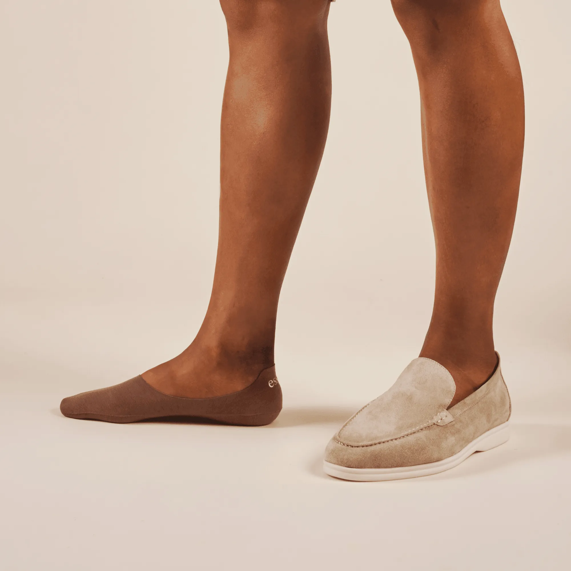 Toffee Tan Cotton No Show Socks