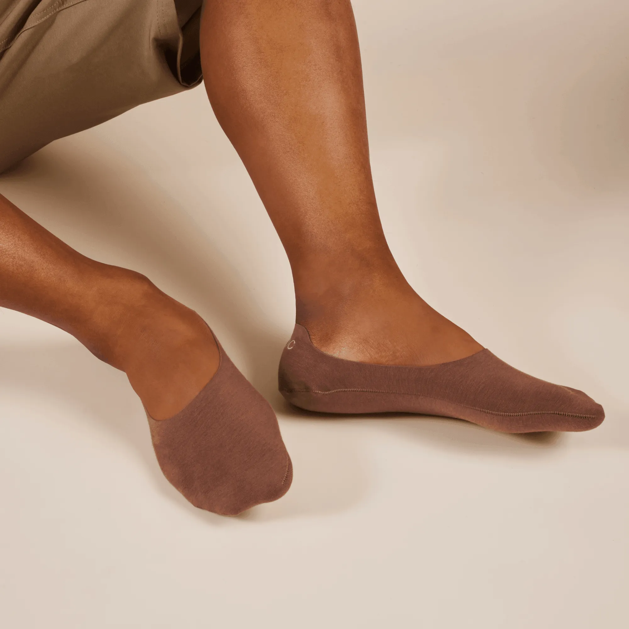 Toffee Tan Cotton No Show Socks