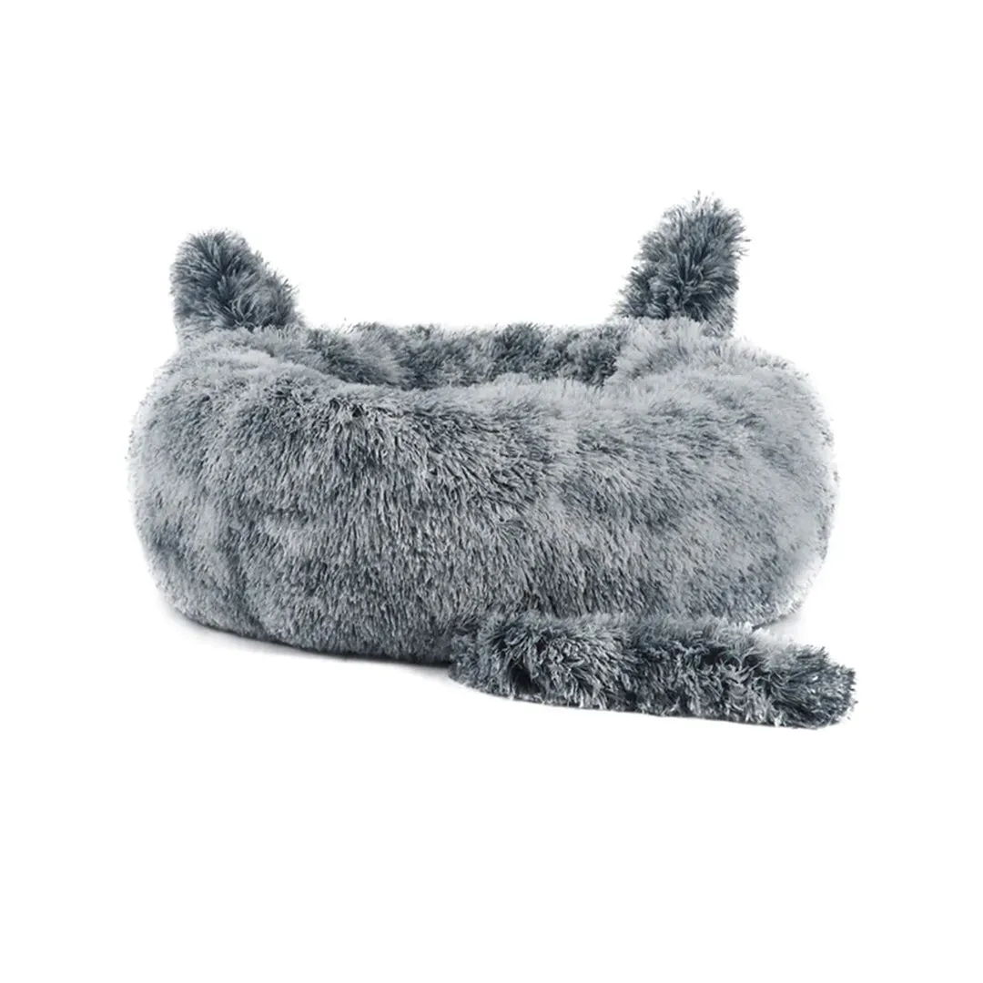 Winter Warmth and Removable Mat Cozy Plush Donut Pet Bed