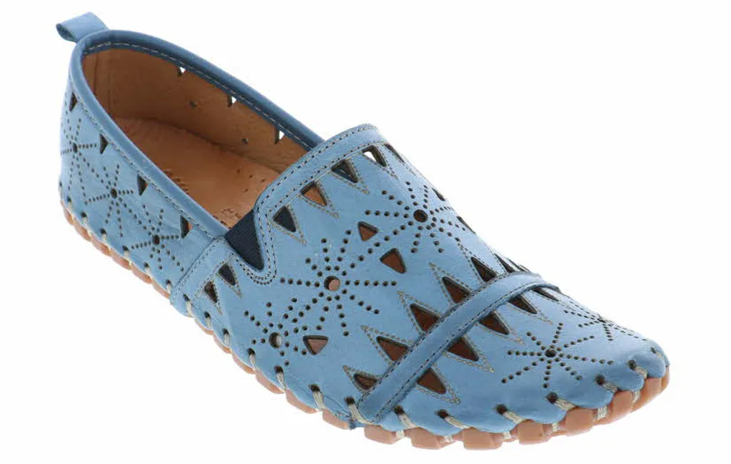 Women's Spring Step | Fusaro Moccasin Style Slip On Shoe | Blue