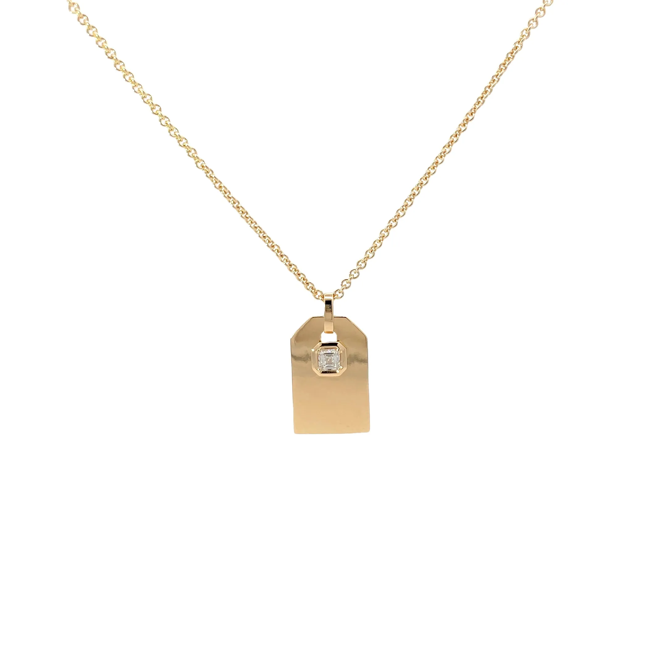 Yellow Modern Electrum Diamond Pendant Necklace